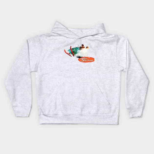 Skee Doo snowmobile Kids Hoodie by retrorockit